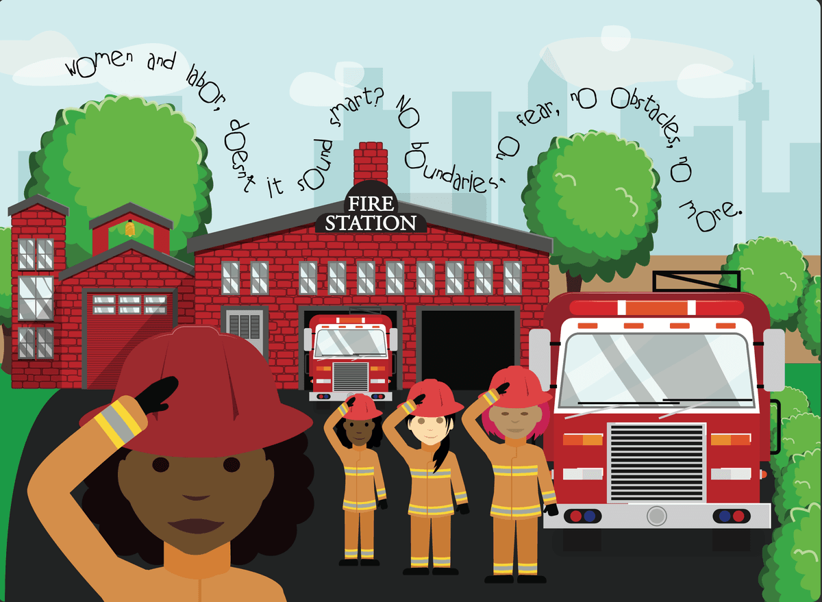 Firefighter mothers illustration